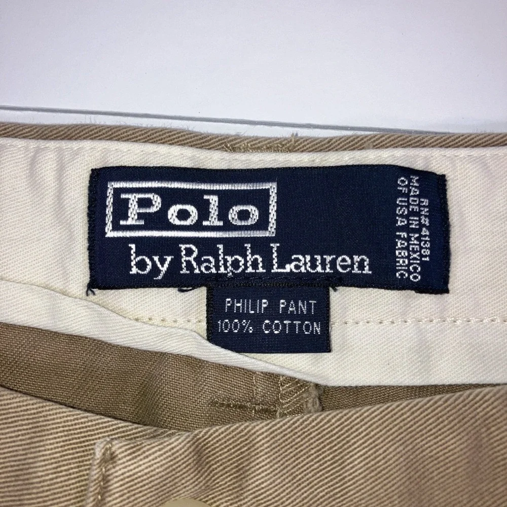 Polo Ralph Lauren Philip Pant Mens 36x30 Khaki Chino Straight Cotton Twill